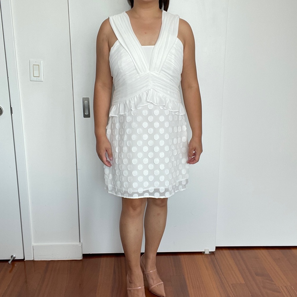 Reiss Multi-Textured White Dress